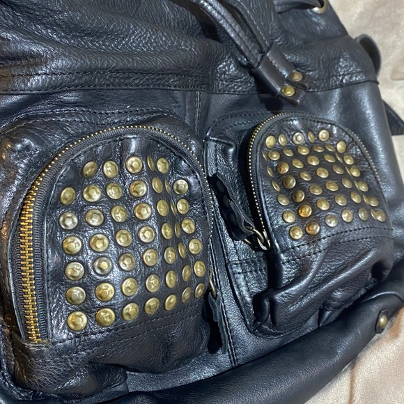 Frye Brooke Drawstring Black Leather Studded Women\'s Bag Frye  main image 4